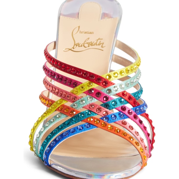 Christian Louboutin Marthastrass 100 Jewel Rainbow Heel  CHRISTIAN LOUBOUTIN Marthastrass Jewel Rainbow Sandal – Size 5 (35)